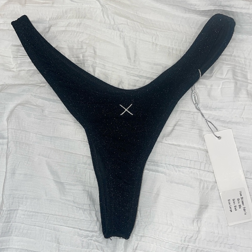 Black sparkly boutine bikini bottom
